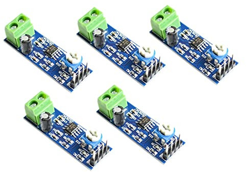 TECNOULAB 5 pièces LM386 Module amplificateur Audio 200 Fois entrée 5V-12V 10K résistance