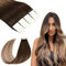 SURNEL Tape Extensions Echthaar Balayage Braun 55cm Remy Dunkelstes Braun Balayage Mittel Braun Ombre Ashblond Keratin Tape in Echthaar #2/6/18 2.5g/piece 50G/20Pcs(tape#2/6/18-55cm)