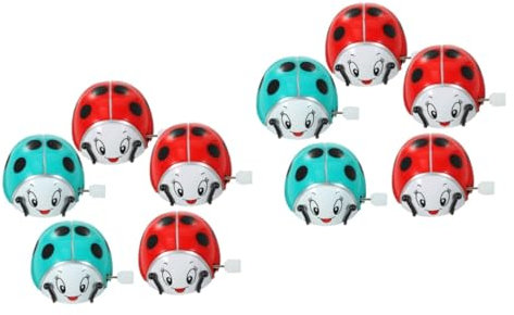 Toyvian 10 Stk Kleinkindspielzeug Spielset für Kinder Tierspielzeug Uhrwerk Spielzeug Marienkäfer-Spielzeug aufziehen Spielzeug zum Aufziehen aufziehbarer Marienkäfer Süßigkeitentasche