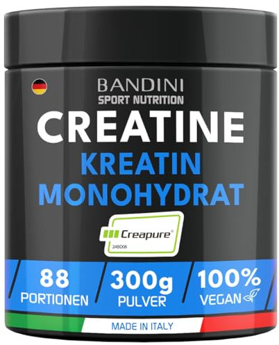 Bandini® Créatine Creapure® Monohydrate en Poudre | Creatine Powder 100% Pure | Prise de Masse Musculaire et Force | Supplément pour l'Entraînement et la Musculation | Pour l'ATP et la récupération