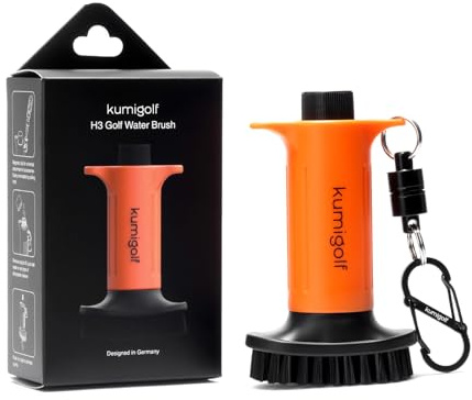 kumigolf H3 Golf Wasserbürste mit Wassertank – Golf Bürste für Golfschläger Reinigung, Golfschläger Bürste & Schlägerreiniger – Magnetclip, Nylonborsten – Premium Golf Zubehör Geschenk