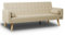 Nalui - Canapé Convertible 3 Places 203x82x78cm One Dots Clic Clac en Tissu avec Pieds en Bois | Inclinaison Réglable | Comprend 2 Coussins | Beige