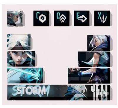 KEYOTIM Computer keyborads PBT Dye Upgrade 12 Keycap Set OME Profile Keycaps Keyset with Puller for Cherry Mx Gateron Kailh Switch Mechanical Keyboard (Jett-12key)