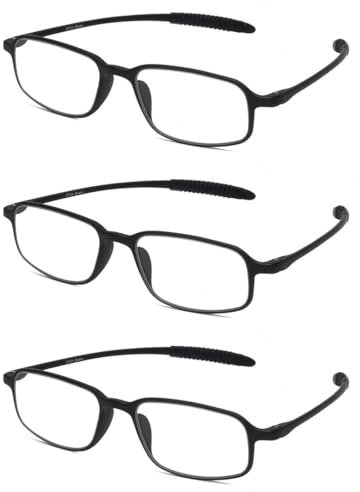 KHYYQUA 3er-Pack Flexibel Lesebrille,Anti-Blaulicht,Klappbar Faltbrillen,Kleine Kompakte Brille,schlagfest, kratzfest, biegbar, rutschfest, Unisex,+2.0