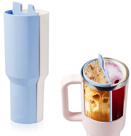 Accessoires pour Stanley Cup, Plateau de Compartiment de Tasse Intérieure Séparateur de Boisson 2 en 1 Accessoire de Doublure en Silicone pour Tasse de 1,18L Compatible avec la Tasse Stanley