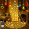 Laybasic Christbaumbeleuchtung mit Ring und Stern, 3m 490 LEDs Lichterkette Weihnachtsbaum Beleuchtung mit 8 Modi Timer, Wasserdicht LED 16 Stränge, für 220cm bis 350cm Tannenbaum, Warmweiß