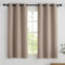 PONY DANCE Tende Camera da Letto Moderna Tenda Oscurante Corte per Finestre Curtains Termiche Isolanti per Interni con Anelli 2 Pezzi L 90 x A 120 cm, Taupe Chiaro