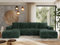 MKS MEBLE Sofa Grün mit Schlaffunktion - Ecksofa mit Schlaffunktion und Bettkasten - Couch - Schlafsofa mit Bettkasten - Trentino U - Grün Cord