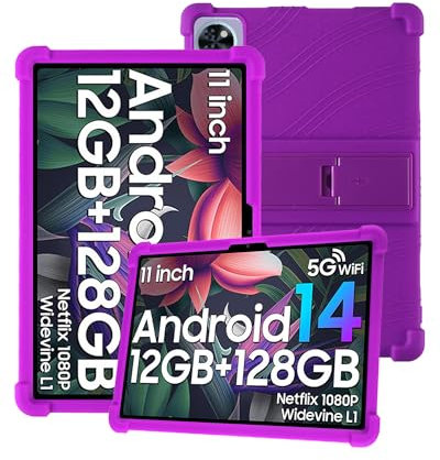 Case for DOOGEE U11 2025 11 inch with Full Coverage,Kids friendly, Shockproof, Anti-scratch, Adjustable Stand, WaterProof Soft Silicone Cover,Purple