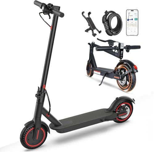 Monopattino Elettrico Adulto, 8.5 Monopattino Elettrico Pieghevole, Batteria da 10,4 Ah Autonomia di 30KM Velocità Massima 25 KM/H, 3 Impostazioni di Velocità, Controllo App, Smorzamento