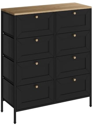 Vicco Kommode Belaro, Schwarz, 80 x 95 cm | mit 8 Schubladen, zur Aufbewahrung von Kleidung und Alltagsgegenständen