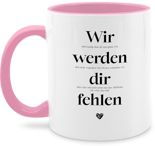 Tasse Tassen 325ml - Kollegen - Wir werden Dir fehlen I Ruhestand Geschenkideen Abschied Kollege Geschenke zum Abschied Kollegin Geschenk Jobwechsel Geschenk Rente - 325 ml - Rosa
