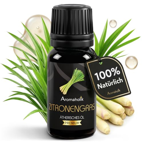 Zitronengrasöl BIO Premium – für Diffuser & Frische – Lemongrass ätherisches Öl für Raumduft, Sauna, Massage & Duftlampe – zitrusartig & süß – 100% naturrein aus Indien, 10 ml