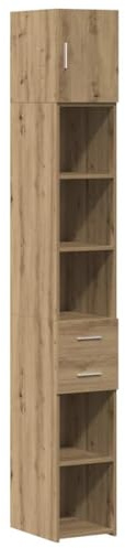 vidaXL Aufbewahrungsschrank 2 pcs Artisan-Eiche 30 x 42,5 x 225 cm, Stylischer, rechteckiger Aufbewahrungsschrank, ideal für kleine Regale, aus robustem Holz, minimalistisches Ordnungssystem