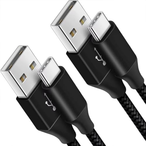 Cable USB C [1m+2m/Lot de 2] Charge Rapide 3A,Câble USB vers USB C 60W,Cable Tressé 4.0 Chargeur Type C pour iPhone 17 16 15,pour Samsung Galaxy S26/S25/S24/S23,pour Google Pixel Xiaomi PS5 CarPlay