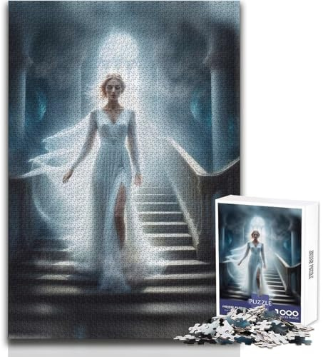 Rompecabezas de 1000 Piezas para Adolescentes, diseño de Chica Rubia Fantasma en Las escaleras, Juego para Mejorar la Memoria, Regalo de cumpleaños, tamaño 38x26cm