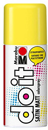 Marabu 21070006220 - Do it Satin Matt sonnengelb, Colorspray auf Acrylbasis, styroporfest, schnell trocknend, sehr gute Deckkraft, wetterfest, für große und kleine Bastelarbeiten, 150 ml Sprühdose