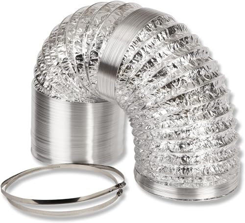 Air Ducting Aluminium Foil Flexible Ventilation Fan Duct Extractor Hydroponics Grow Room (400mm x 10m (16))