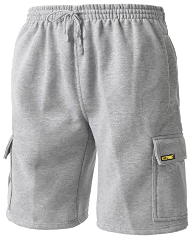 SITE KING Mens Cargo Jogging Bottom Work Shorts, Tracksuit Cargo Shorts | Comfortable tracksuit-material cargo work shorts with practical pockets for work, casual wear and leisure