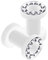 KJM FASHION 2 Stk Acryl Schraube Weiß 5mm 4 Gauge Fleischtunnel klaren Kristall Ohr Tunnel Ear Flesh Plugs Dehner Stecker Ringe Expander Piercing Schmuck 5420