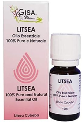 Gisa Wellness - LITSEA - Olio Essenziale Convenzionale - 100% Puro e Naturale - [10ml] - Ideale per Aromaterapia e Cura della Persona - Diffusione Ambientale - Made in Italy