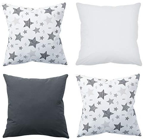 Amilian 4er Set Dekokissen 45x45 Dekokissen mit Füllung und Bezug Kissen mit Bezug Dekoratives Kissen Balkon Dekoration Couch Kissen Sofa Kissen Wohnzimmer Kissen Deko 18x18 inch