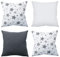 Amilian 4er Set Dekokissen 45x45 Dekokissen mit Füllung und Bezug Kissen mit Bezug Dekoratives Kissen Balkon Dekoration Couch Kissen Sofa Kissen Wohnzimmer Kissen Deko 18x18 inch