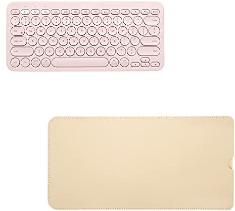 Funda de Piel sintética para Teclado para Logitech K380, Funda para Teclado Impermeable y Resistente al Desgaste, Funda para Teclado portátil y Liviana, para Estudiantes/Oficina(Albaricoque Claro)