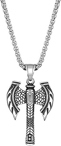 Double Axe Pendant/Double-Bitted Axe Necklace/Viking Necklaces/Silver Norse Battle Axe