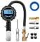 Multifunction Tyre Pressure Gauge,0.1 Display Resolution 200PSI Handheld Air Compressor Tyre Inflator Gun with Rubber Hose and Quick Male Coupling for Car Motorcycle Bicycle