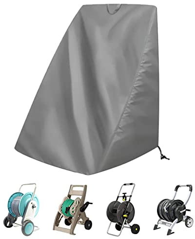 Abdeckung Für Garten Schlauchwagen Schlauchaufrolle, Wasser Staubdichte Abdeckung, für Garten Retractable Wasserschlauchtrommel Wasserdicht Staubdicht Gartenabdeckung Gartenschlauchwagen, Grau