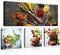 WallArena - Leinwand Bilder - Küche Gewürz Kräuter Essen Esszimmer - 80x55 cm Leinwandbilder - Bild auf leinwand - Wandbild XXL groß Wandbilder für Wohnzimmer Schlafzimmer Wohnzimmerbilder Modern
