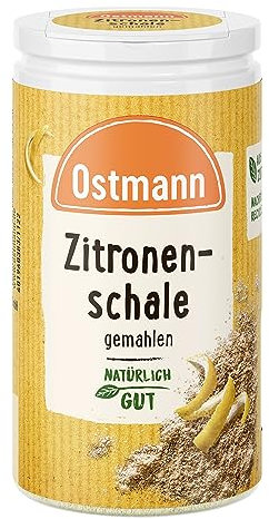 Ostmann Gewürze – Zitronenschale, gemahlene Schale für ein frisches Zitronen-Aroma, zum Backen oder Verfeinern von Soßen, Dressings & Desserts, vegan, 35 g (Verpackungsdesign kann abweichen)