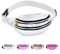 Bauchtasche Damen Metallic, wasserdichte Bauchtasche Mode mit Reflektierender Verstellbarer, Hüfttasche Mädchen für Frauen und Männer Party Festival Sport Outdoor Reisen Silber