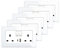 5 Pack CNBINGO Glass Double Switched Socket with USB-A and Type-C Charging Ports, White Tempered Glass Panel Wall Outlet, 2 Gang 13 Amp Electric Power Socket