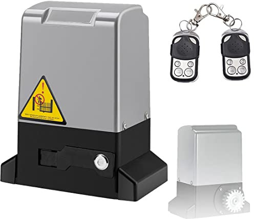 AFITO Operador De Puerta Corredera Eléctrica,370W 600KG Operador De Puerta Corredera,Abridor Automático De Puerta Corredera,Motor Apertura Puerta,2 Controles Remotos,2 Transmisores Manuales