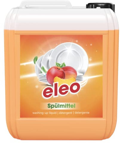 5L Geschirrspülmittel Konzentrat Handgeschirrspülmittel | belebender Duft & exzellente Fettlösekraft für sauberes Geschirr (eleo Spülmittel Pfirsich)