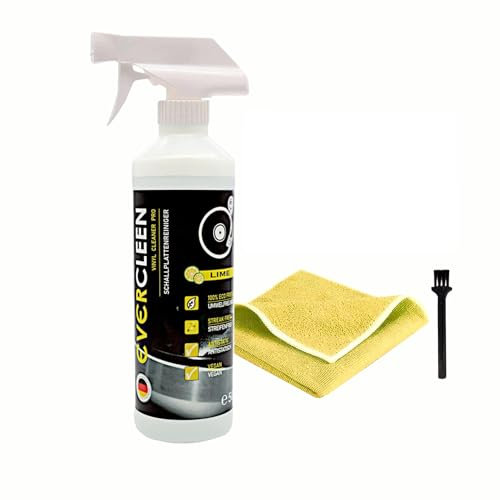EVERCLEEN Vinyl Record Cleaner Kit 9-Piece Set – 3x500ml Vinyl Cleaning Solution +3X Microfibre Cloth + 3XAnti-Static Brush – Best Vinyl Cleaner for Records – Eco-Friendly, Vegan, Made in Germany