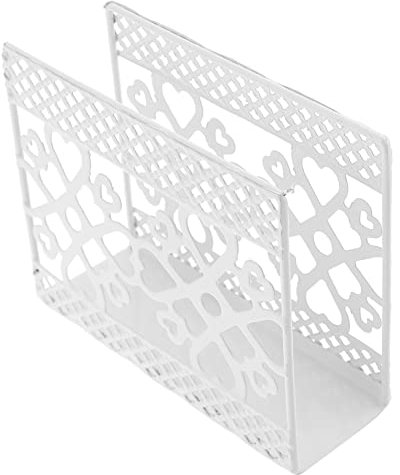 Angoily Serviettenspender Diner Serviettenhalter lackiertes Metal Serviettenständer Weiß Serviettenhalter für Arbeitsplatte Küche Esstisch Party Dekoration