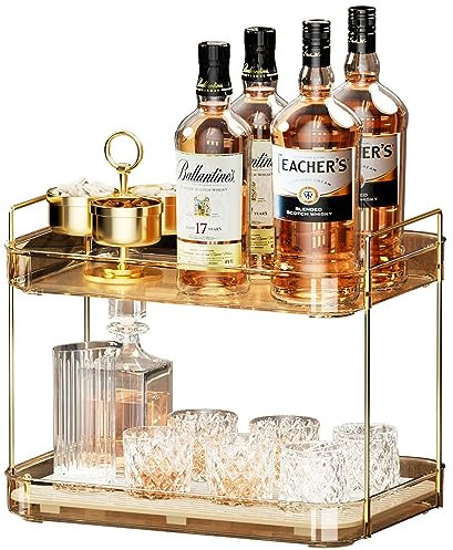 Seoneiro Whiskey Tray, Glass Cup Rack, Mug Holder, Coffee Cup Organizer, Bathroom Countertop Organizer With Drain Board, Wine Glass Decorative Holder, Food Tray, Kitchen Spice Rack