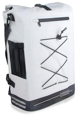 Sarmini 3 in 1 Fahrradtaschen für Gepäckträger, Fahrradtasche Rucksack mit Laptoptasche (Weiß, 25 Liter)