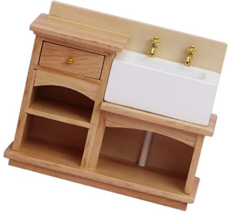 Toyvian Möbel Puppenhaus Waschbecken Badezimmer Tisch Waschbecken Modell Puppenhaus Badezimmer Zubehör Mini Waschbecken Miniatur Puppenhaus Mini Zubehör Für Puppen Dory Spielzeug Möbel