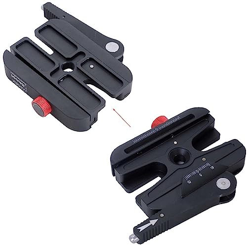 All-Metal Quick Self-Locked Long Lever Clamp Converter Adapter with Knob Fine-Tuned, Compatible with Manfrotto 200PL Camera Plate & Arca-Swiss Fit Camera Quick Release Plate and Arca Fit Tripod Head