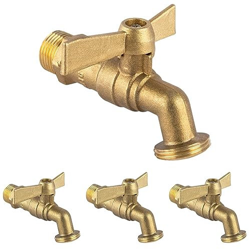 Boutté 2180330 R15P Robinet de jardin laiton 1/4 tour manette papillon 15 x 21 Nez 20 x 27 (Lot de 4)