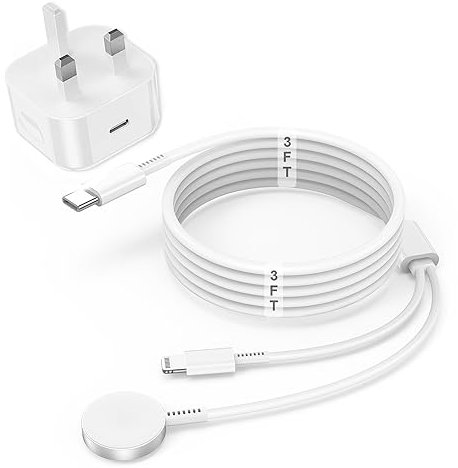 𝟐𝟎𝟐𝟓 𝐔𝐩𝐠𝐫𝐚𝐝𝐞𝐝 Apple Watch Charger,2-in-1 USB C Charger for iWatch & iPhone,1M Fast Charging Cable with 20W Fast Wall Charger for Apple Watch Series 8/7/6/5/SE & iPhone14/13/12/AirPods