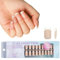 French Gel Nail Tips - 3 in 1 Nails Tips 300Pcs Square Coffin French Press on Nails - Pre-applied Tip Base Coat Cover - 15 Size Nude Soft Gel Fake Nails for Nail Extension Easy DIY