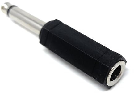 DRUT 1pcs. 6.35mm 1/4 Mono Jack Plug to 6.35mm 1/4 Stereo Socket Cable Converter Adapter (Black)