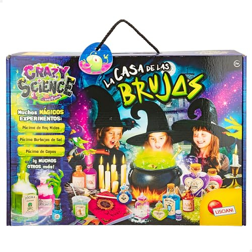 Colorbaby Lisciani - Crazy Science, Kit para Hacer pociones mágicas, La casa de Las Brujas, Incluye Purpurina, Jugar con Slime, Juguete Educativo, Ciencia en casa, Juguetes niños 7 años, 47636