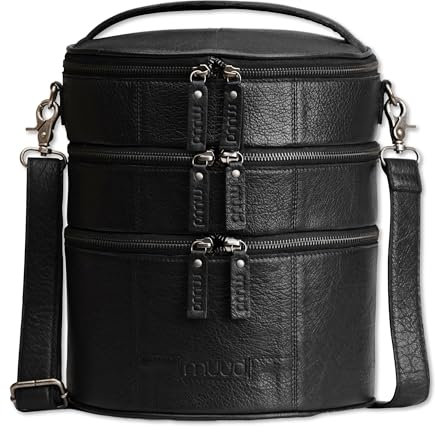 Frida's Wollhaus muud Bturn handgefertigte Projekttasche für Strick- und Häkelobjekte 2 Farben (Schwarz)