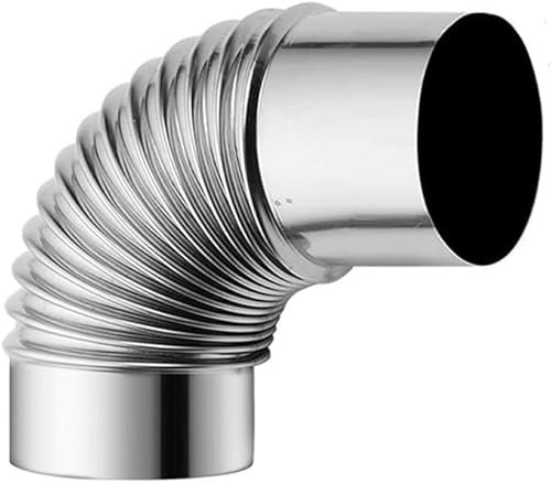 YUETTYY Tubo per canna fumaria a 90°, tubo a gomito per stufa in acciaio inossidabile, resistente al calore, tubo a gomito per stufe Ø 50 mm-100 mm (Ø 60 mm)